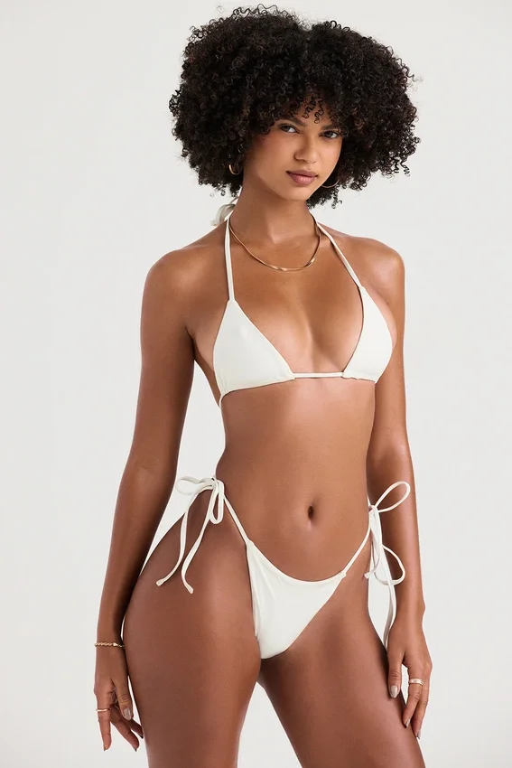 Santorini Ivory Tie Side Bikini Bottom Santorini Ivory Tie Side Bikini Bottom