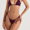 Santorini Prune Tie Side Bikini Bottom Santorini Prune Tie Side Bikini Bottom
