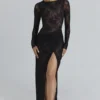Sapphira Black Lace Asymmetric Maxi Dress – Limited Edition Sapphira Black Lace Asymmetric Maxi Dress – Limited Edition