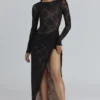 Sapphira Black Lace Asymmetric Maxi Dress – Limited Edition Sapphira Black Lace Asymmetric Maxi Dress – Limited Edition