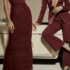Sapphire Wine Gathered Maxi Dress