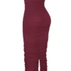 Sapphire Wine Gathered Maxi Dress