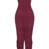 Sapphire Wine Gathered Maxi Dress