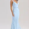 Sarai Blue Lace Godet Maxi Dress Sarai Blue Lace Godet Maxi Dress