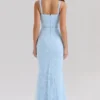 Sarai Blue Lace Godet Maxi Dress Sarai Blue Lace Godet Maxi Dress