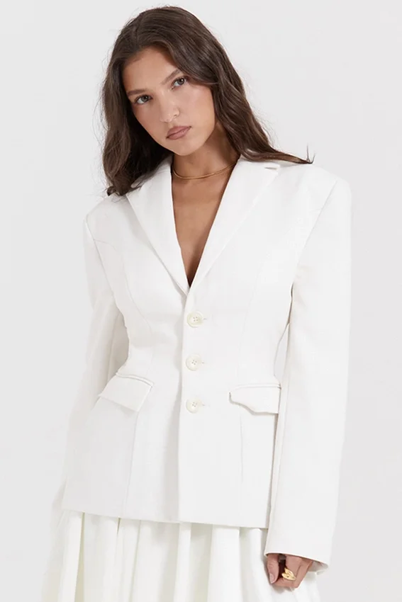 Sariah Ivory Contour Tailored Blazer Sariah Ivory Contour Tailored Blazer