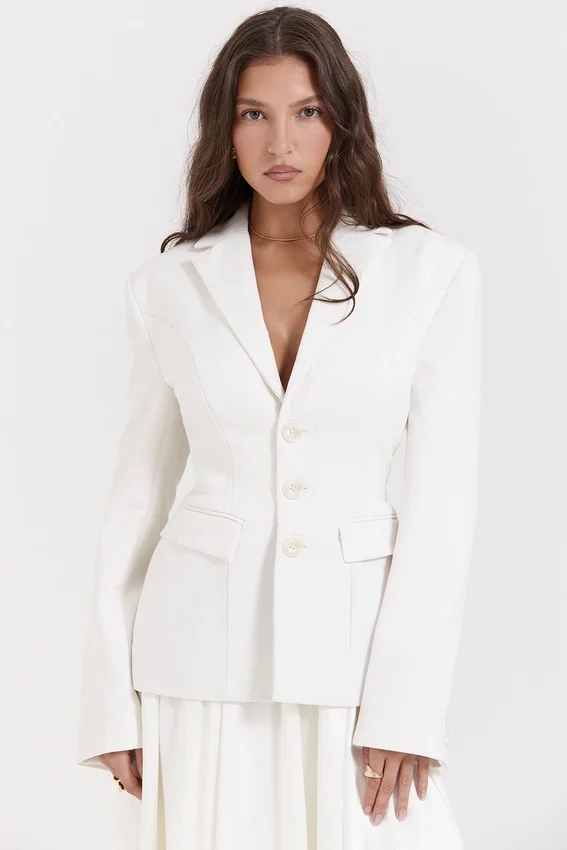 Sariah Ivory Contour Tailored Blazer Sariah Ivory Contour Tailored Blazer