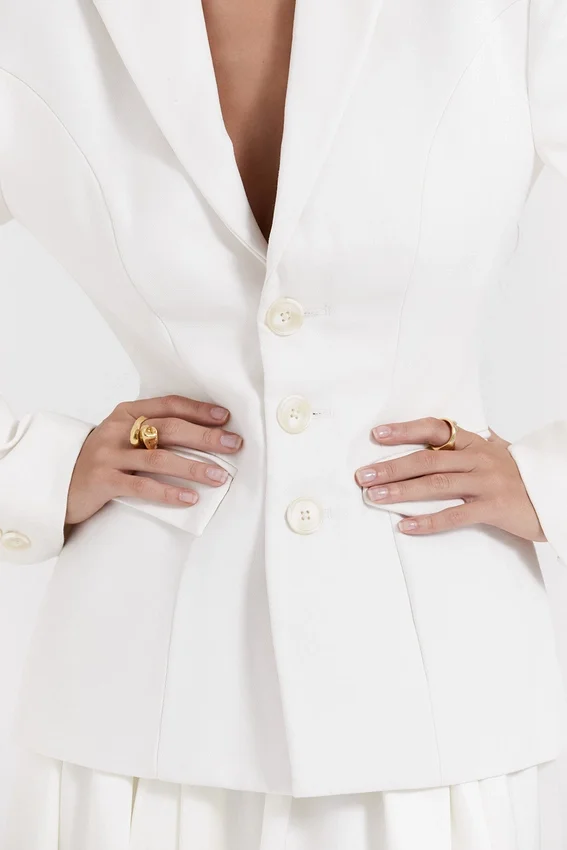 Sariah Ivory Contour Tailored Blazer Sariah Ivory Contour Tailored Blazer
