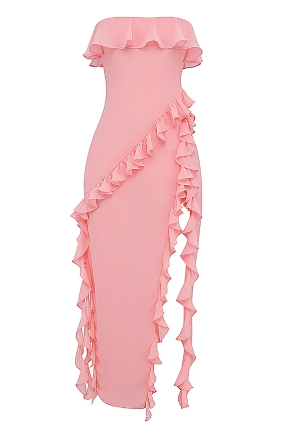 Sarina Apricot Ruffle Maxi Dress Sarina Apricot Ruffle Maxi Dress