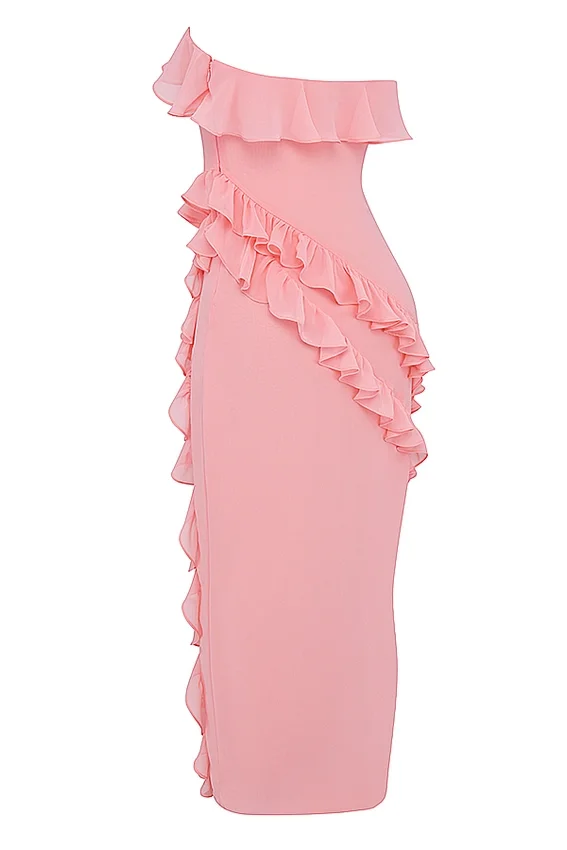 Sarina Apricot Ruffle Maxi Dress Sarina Apricot Ruffle Maxi Dress