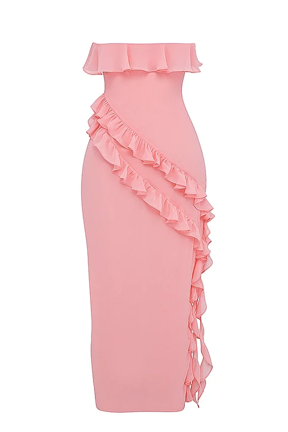 Sarina Apricot Ruffle Maxi Dress Sarina Apricot Ruffle Maxi Dress