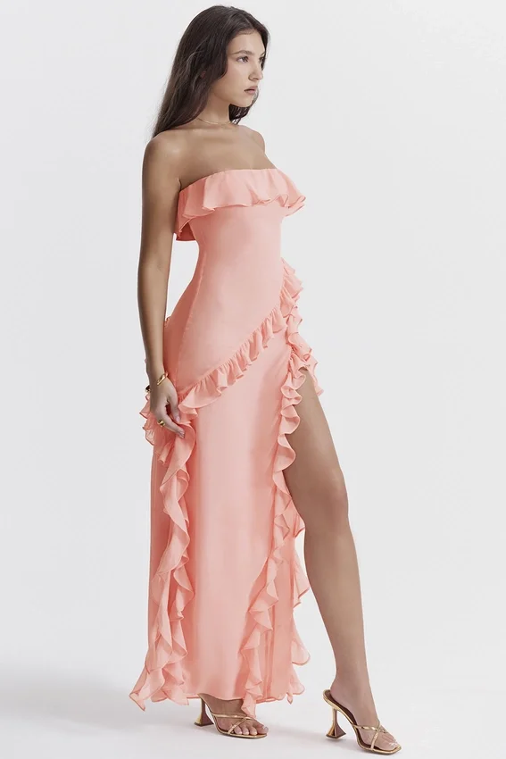 Sarina Apricot Ruffle Maxi Dress Sarina Apricot Ruffle Maxi Dress