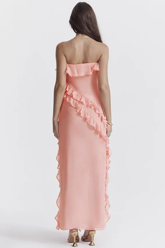 Sarina Apricot Ruffle Maxi Dress Sarina Apricot Ruffle Maxi Dress
