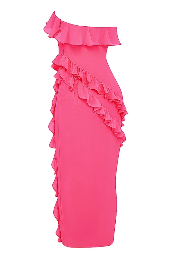 Sarina Fuchsia Ruffle Maxi Dress Sarina Fuchsia Ruffle Maxi Dress