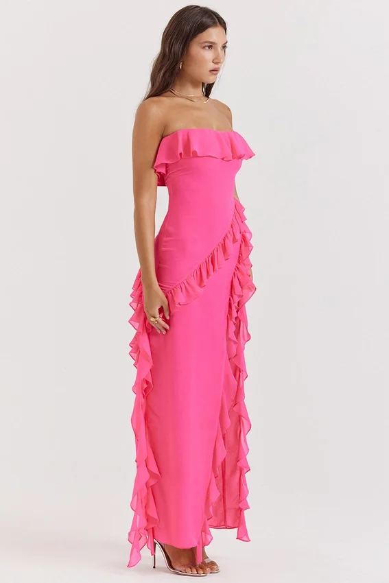 Sarina Fuchsia Ruffle Maxi Dress Sarina Fuchsia Ruffle Maxi Dress