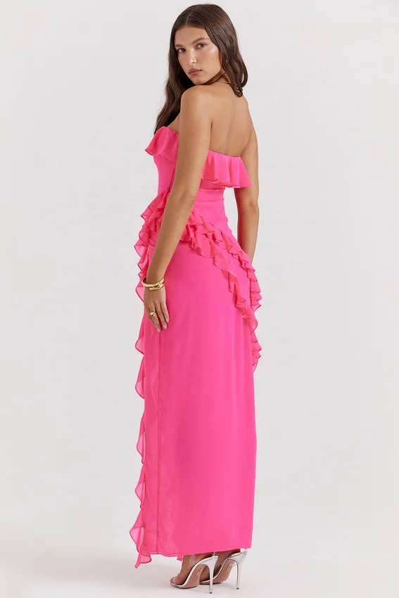 Sarina Fuchsia Ruffle Maxi Dress Sarina Fuchsia Ruffle Maxi Dress