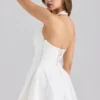 Sasha White Stretch Cotton Halter Neck Mini Dress Sasha White Stretch Cotton Halter Neck Mini Dress