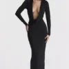 Saskia Black Draped Maxi Dress Saskia Black Draped Maxi Dress