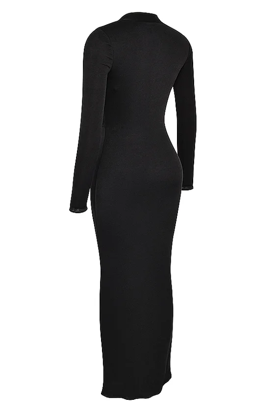 Saskia Black Draped Maxi Dress Saskia Black Draped Maxi Dress