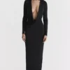 Saskia Black Draped Maxi Dress Saskia Black Draped Maxi Dress
