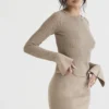 Savannah Taupe Knit Long Sleeve Top Savannah Taupe Knit Long Sleeve Top