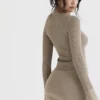 Savannah Taupe Knit Long Sleeve Top Savannah Taupe Knit Long Sleeve Top