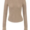 Savannah Taupe Knit Long Sleeve Top Savannah Taupe Knit Long Sleeve Top