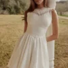 Scarlett White Embroidered Cotton Lace Trim Mini Dress Scarlett White Embroidered Cotton Lace Trim Mini Dress