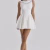 Scarlett White Embroidered Cotton Lace Trim Mini Dress Scarlett White Embroidered Cotton Lace Trim Mini Dress