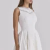 Scarlett White Embroidered Cotton Lace Trim Mini Dress Scarlett White Embroidered Cotton Lace Trim Mini Dress
