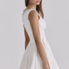 Scarlett White Embroidered Cotton Lace Trim Mini Dress Scarlett White Embroidered Cotton Lace Trim Mini Dress