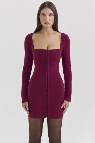 Selene Berry Bodycon Mini Dress