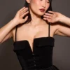 Selina Black Velvet Tulle Mini Dress Selina Black Velvet Tulle Mini Dress