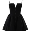 Selina Black Velvet Tulle Mini Dress Selina Black Velvet Tulle Mini Dress