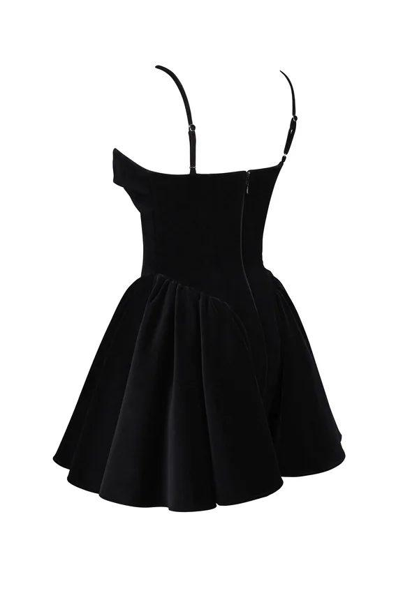 Selina Black Velvet Tulle Mini Dress Selina Black Velvet Tulle Mini Dress