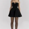 Selina Black Velvet Tulle Mini Dress Selina Black Velvet Tulle Mini Dress