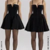 Selina Black Velvet Tulle Mini Dress Selina Black Velvet Tulle Mini Dress