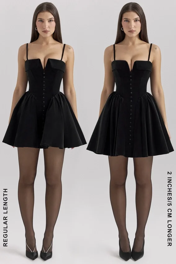 Selina Black Velvet Tulle Mini Dress Selina Black Velvet Tulle Mini Dress