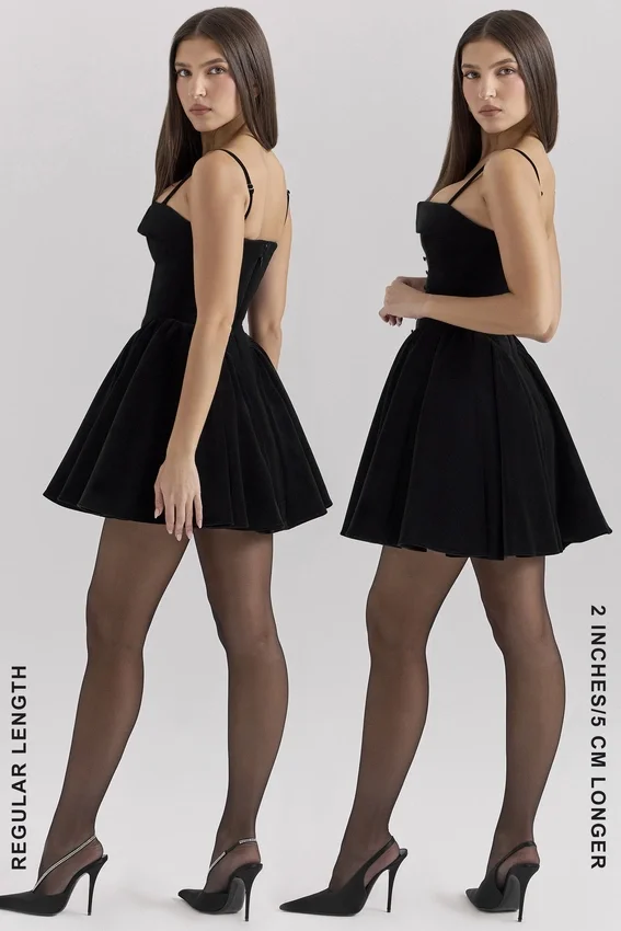 Selina Black Velvet Tulle Mini Dress Selina Black Velvet Tulle Mini Dress