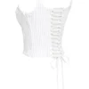 Selma White Pinstripe Boned Corset Top