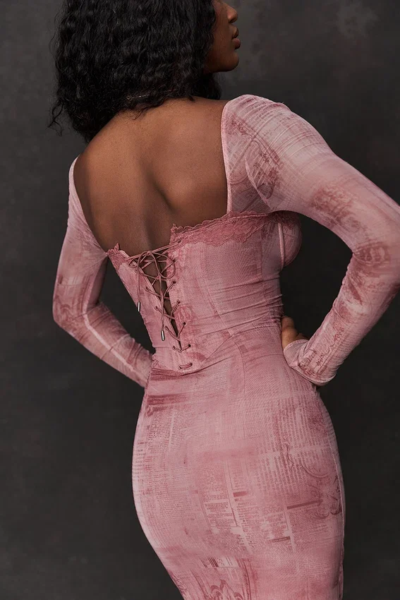 Seraphina Pink Print Corset Dress Seraphina Pink Print Corset Dress