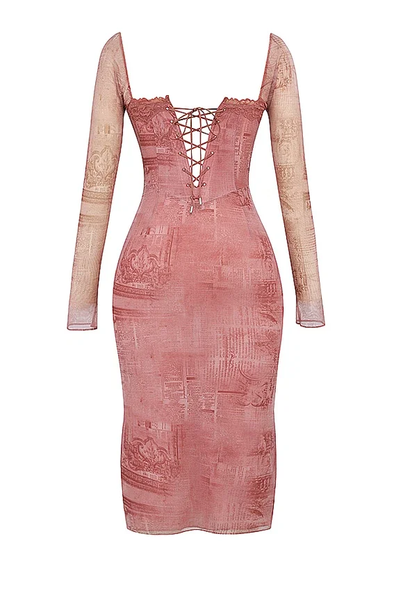 Seraphina Pink Print Corset Dress Seraphina Pink Print Corset Dress