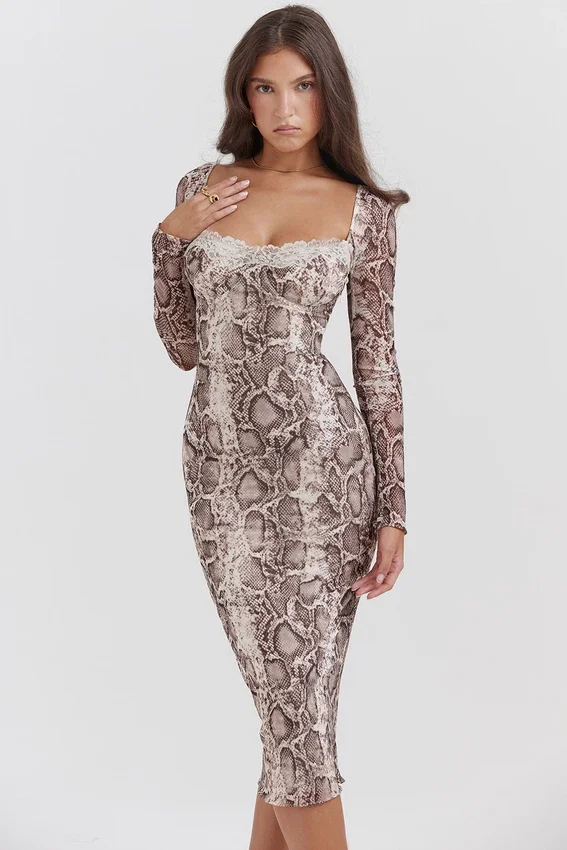 Seraphina Snake Print Corset Dress Seraphina Snake Print Corset Dress