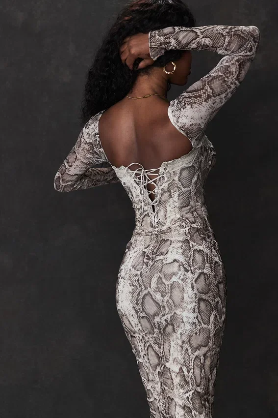 Seraphina Snake Print Corset Dress Seraphina Snake Print Corset Dress