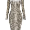 Seraphina Snake Print Corset Dress Seraphina Snake Print Corset Dress