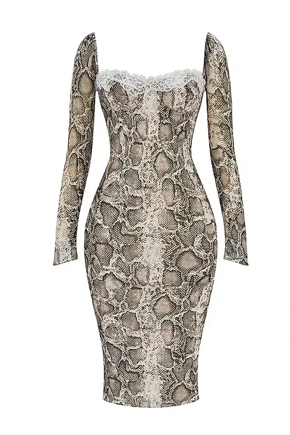 Seraphina Snake Print Corset Dress Seraphina Snake Print Corset Dress