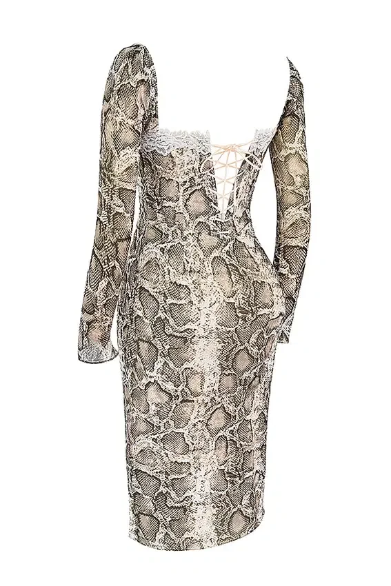 Seraphina Snake Print Corset Dress Seraphina Snake Print Corset Dress
