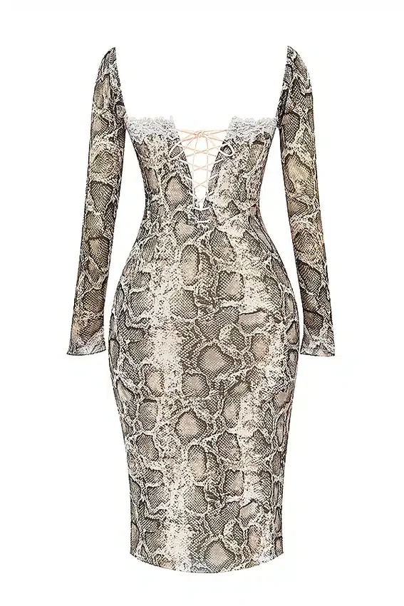 Seraphina Snake Print Corset Dress Seraphina Snake Print Corset Dress