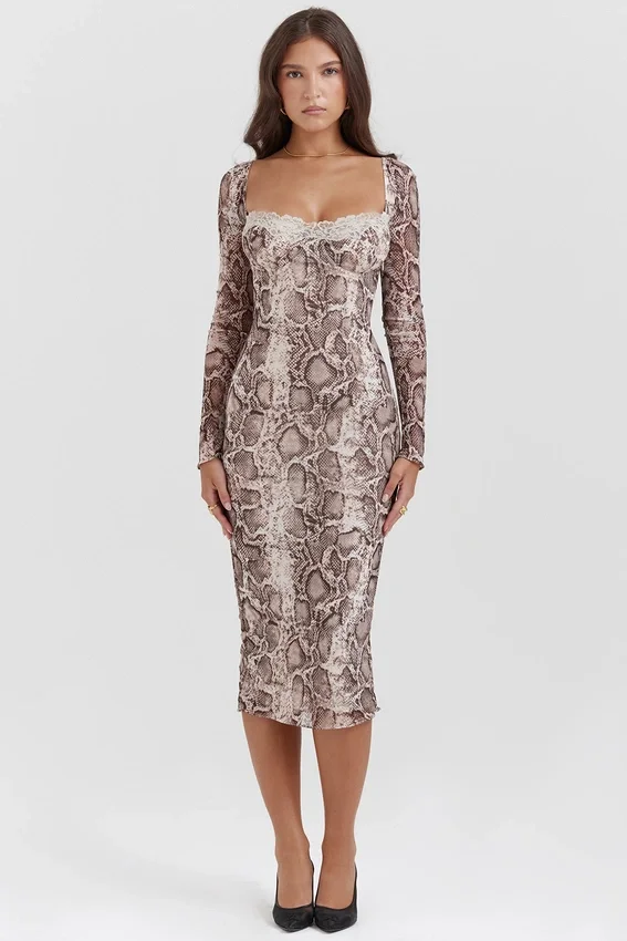 Seraphina Snake Print Corset Dress Seraphina Snake Print Corset Dress