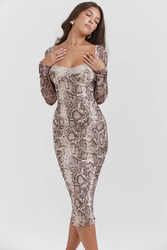 Seraphina Snake Print Corset Dress Seraphina Snake Print Corset Dress